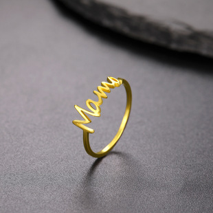 dly私人定制戒指个性情侣对戒闺蜜礼物男女款手环饰品字母闭口戒