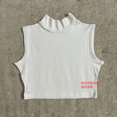 纯棉半高领假领子女百搭假领配毛衣无袖 打底背心假高领保暖衣领