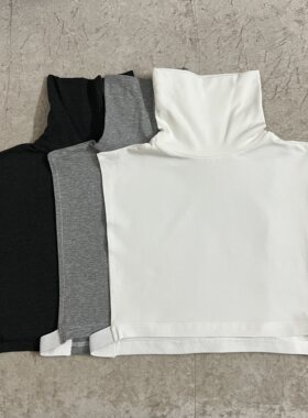 韩版纯棉叠穿假高领保暖配卫衣