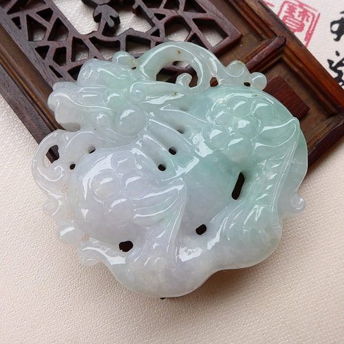 源头缅甸天然a货老坑精雕翡翠玉