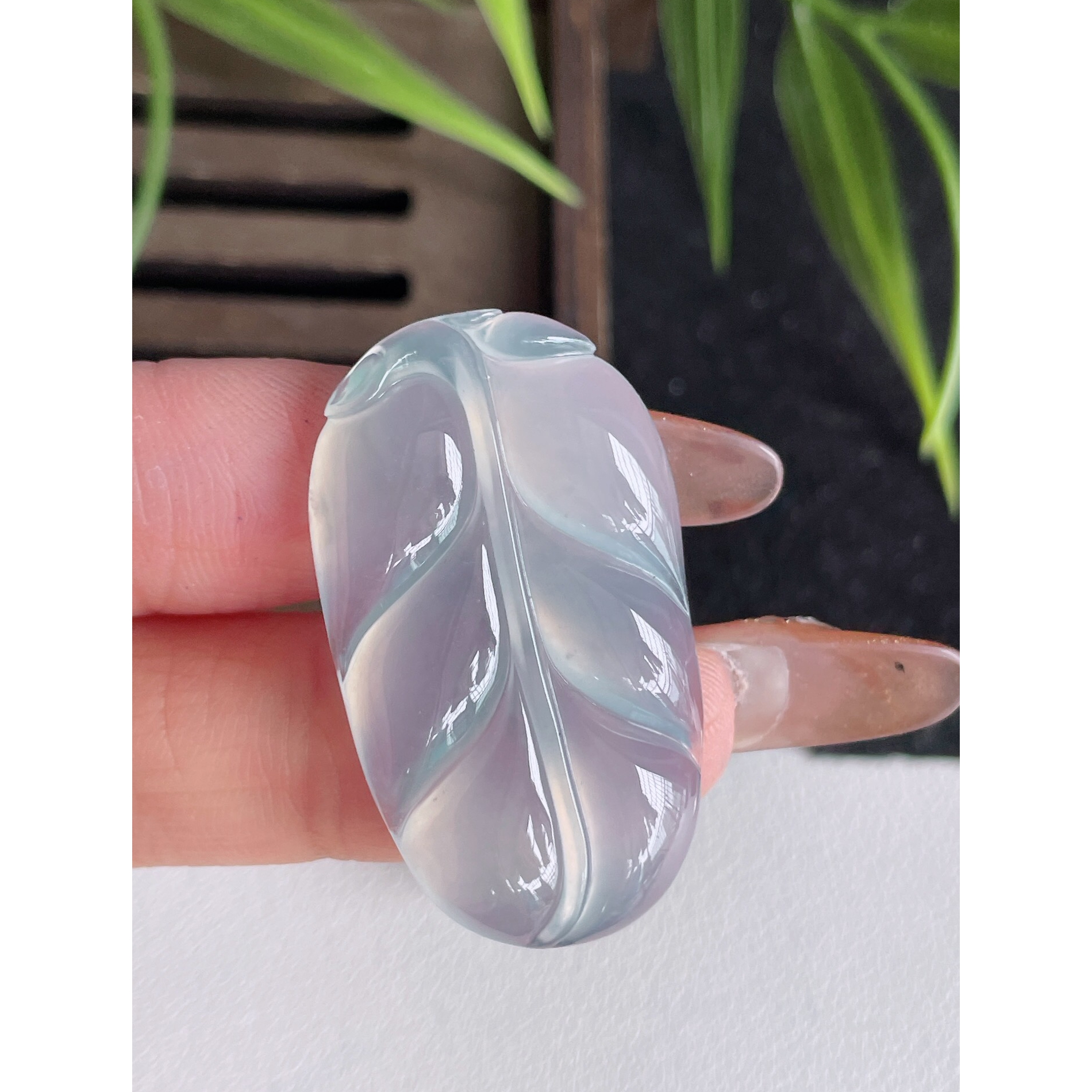 天然A货翡翠玉石挂件紫罗兰山水
