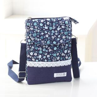 夏天新款手机包女斜挎包学生布艺小清新迷你零钱袋放手机的小挎包