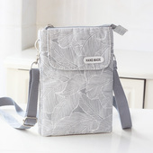 百搭布艺休闲竖款 斜跨包包女2025新款 手机包夏季 拉链零钱袋单肩包