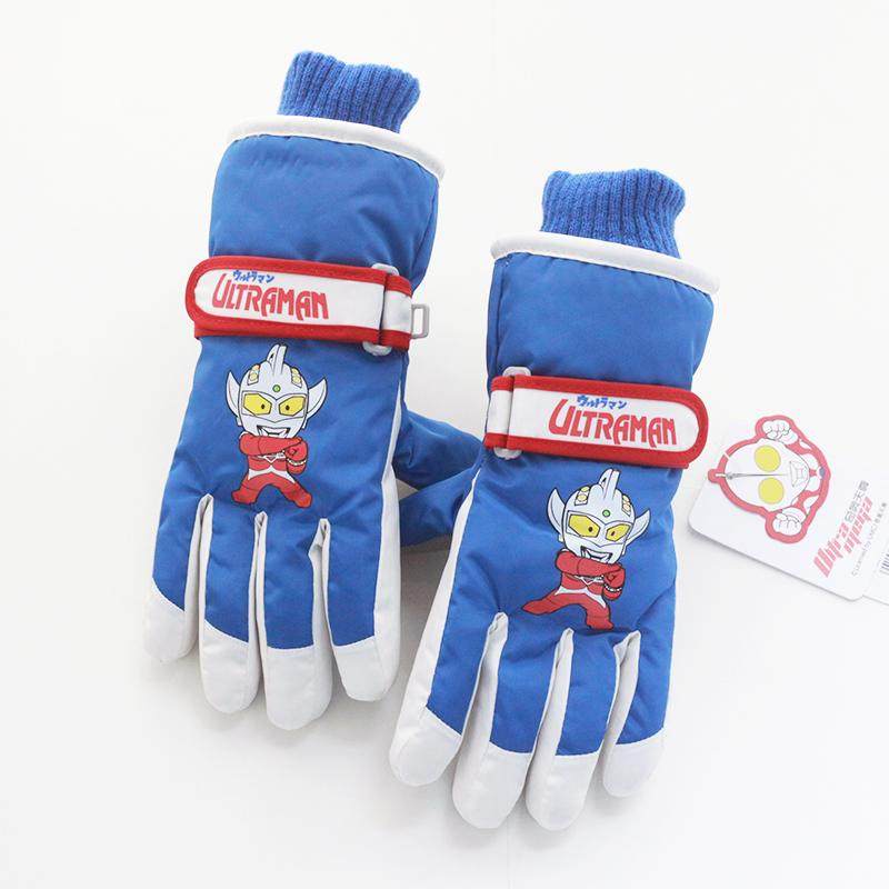 奥特曼联名手套冬季男5-8岁儿童滑雪保暖加绒厚骑车防滑玩雪防水