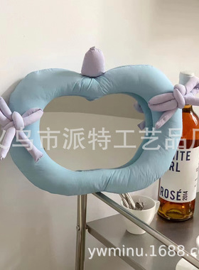 INS韩式抱枕充棉布艺家居摆件镜子墙面装饰化妆镜跨境电商镜子