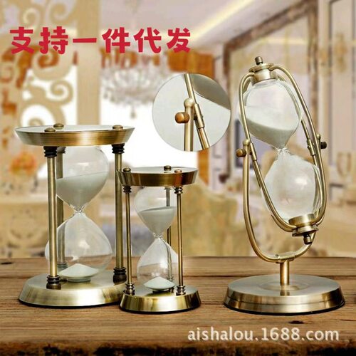 金属沙漏计时器1到60分钟轻奢摆件跨境专供厂家批发可做LOGO