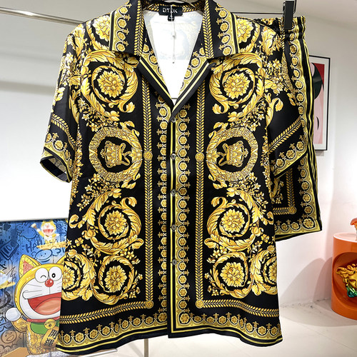 男士百搭花纹图时尚家居服套装