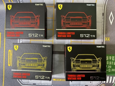 多美卡TOMYTEC TLV法拉利红、黄色利512TR合金车模全新未拆封