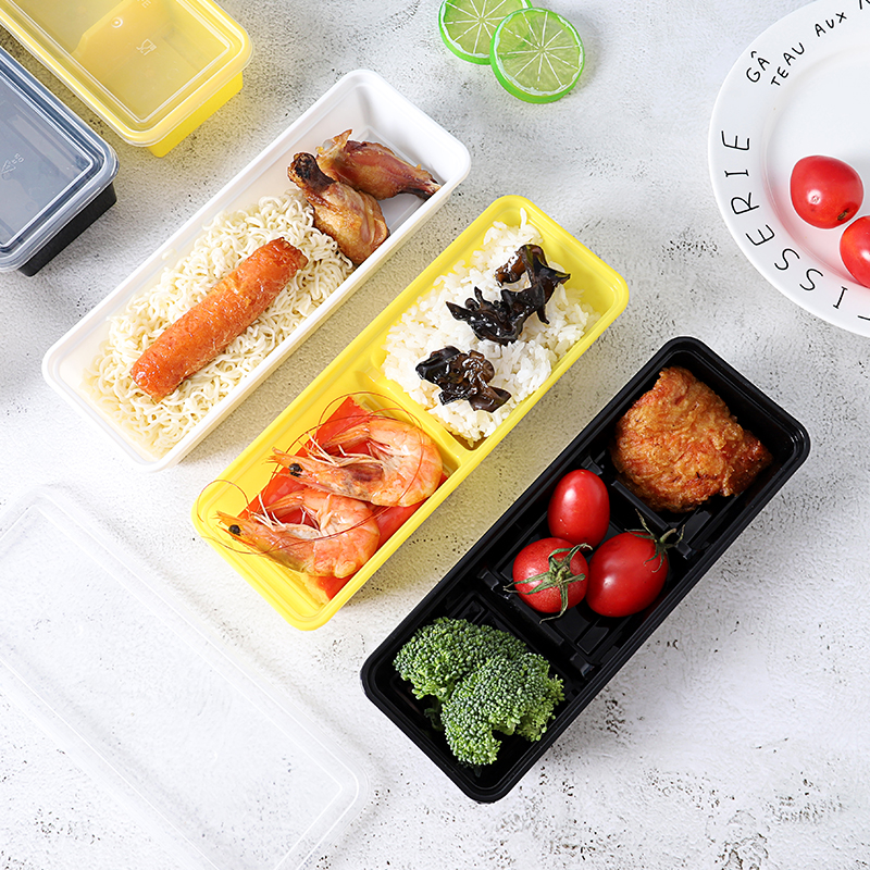 一次性日式长方形两格打包盒