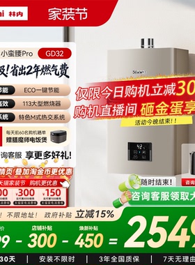 [小蛮腰Pro恒温节能]林内燃气热水器家用天然气洗澡13升16升GD32