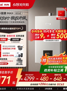 [小蛮腰MAX水伺服]林内燃气热水器GC62家用天然气13/16/20升恒温