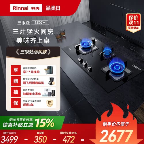 林内Rinnai5.0kW三眼灶