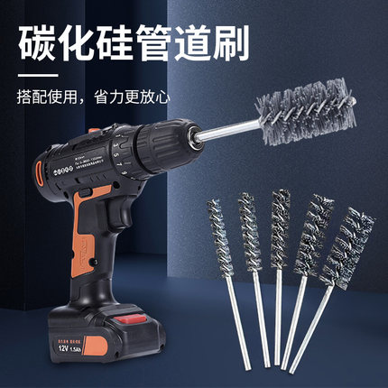 碳化硅管道刷交叉孔铝件打磨抛光内孔毛刷磨料丝加工中心去毛刺刷