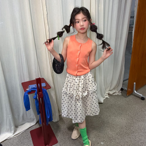 乔伊思童装女童半身裙2026年夏季新款韩系波点半身裙复古赫本风潮