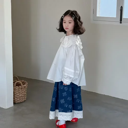 乔伊思童装女童衬衫春款韩版翻领