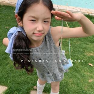 乔伊思童装女童背心套装2026童装夏季韩版儿童两件套无袖T恤短裤