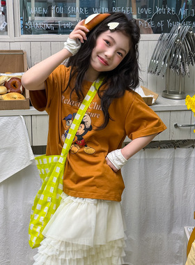 乔伊思童装童装女童T恤2026年夏季新款韩系卡通短袖凉感棉短袖潮