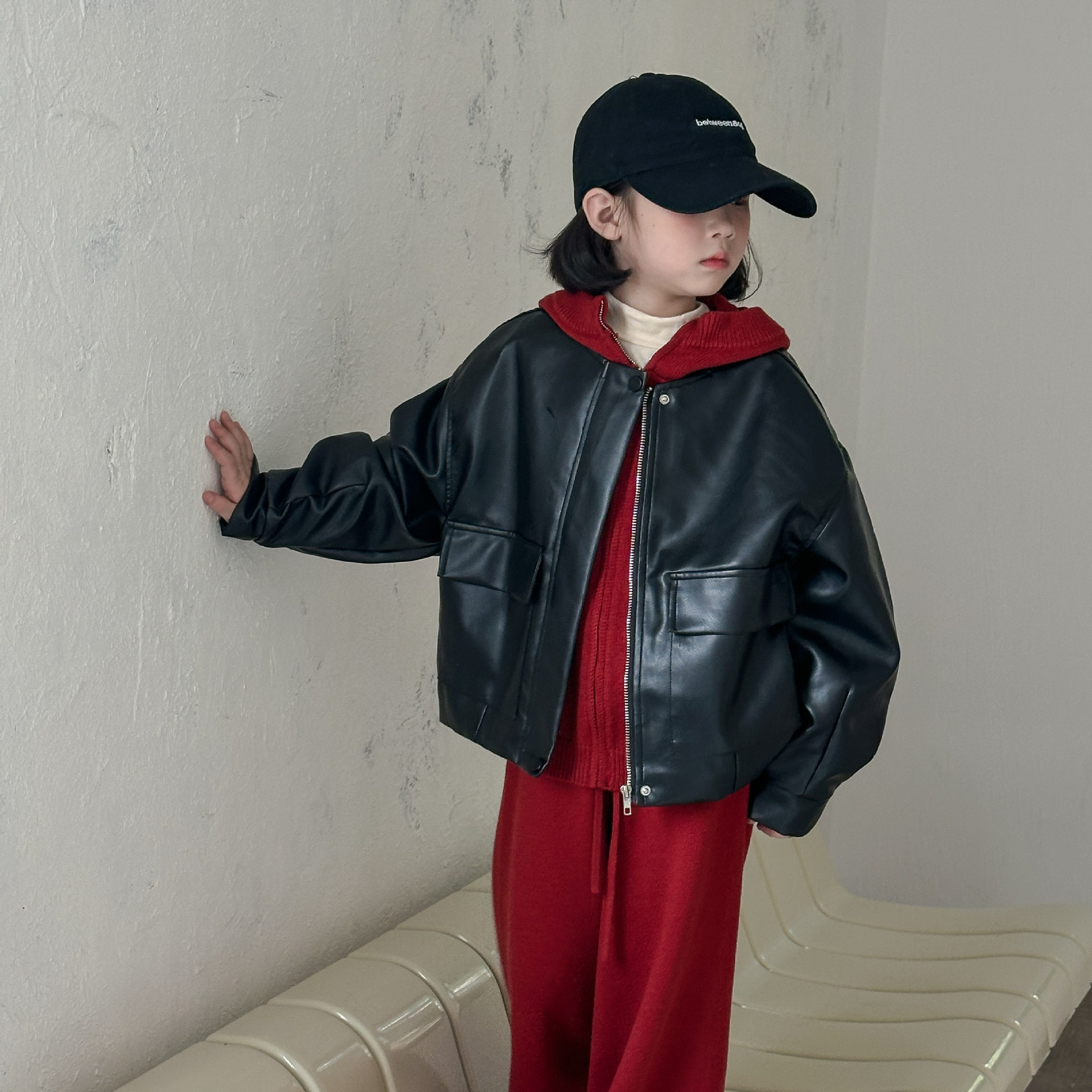 乔伊思韩童装女童皮衣外套