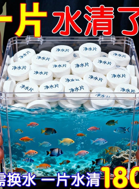 鱼缸净水片净化水质澄清清澈除臭去腥水族箱鱼池清水养鱼鱼缸专用