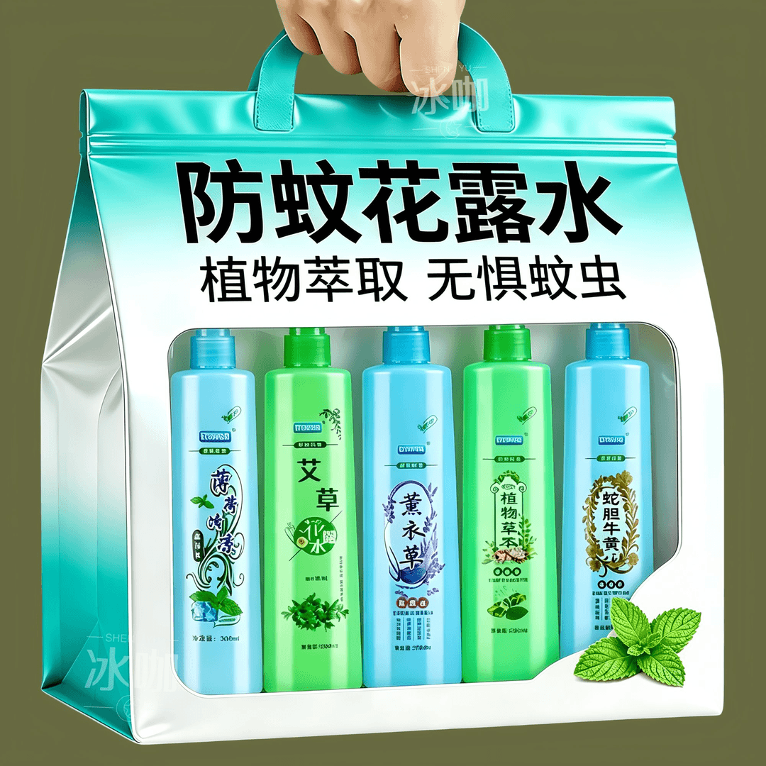 大瓶清凉花露水防蚊虫叮咬清香型成人儿童清凉祛蚊喷雾艾草薄荷