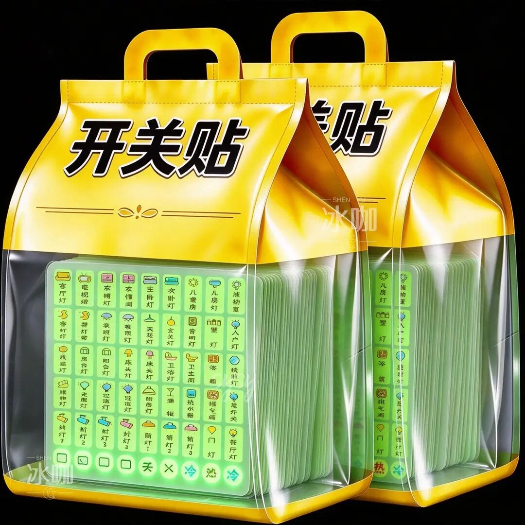 夜光开关贴插座标识贴装饰墙贴灯开关面板贴保护家用指示贴标签