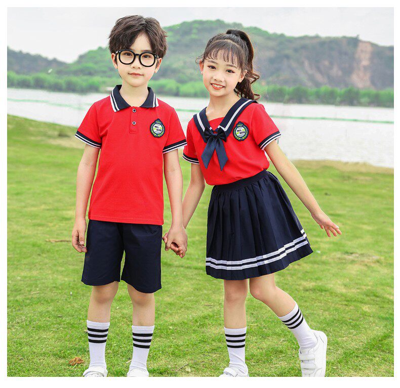 幼儿园园服学院风儿童校服中小学生英伦风园服班服夏季款短袖套装
