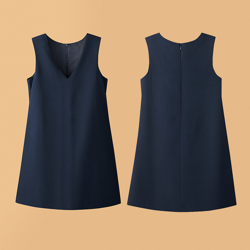 女童学院风V领背心连衣裙校服