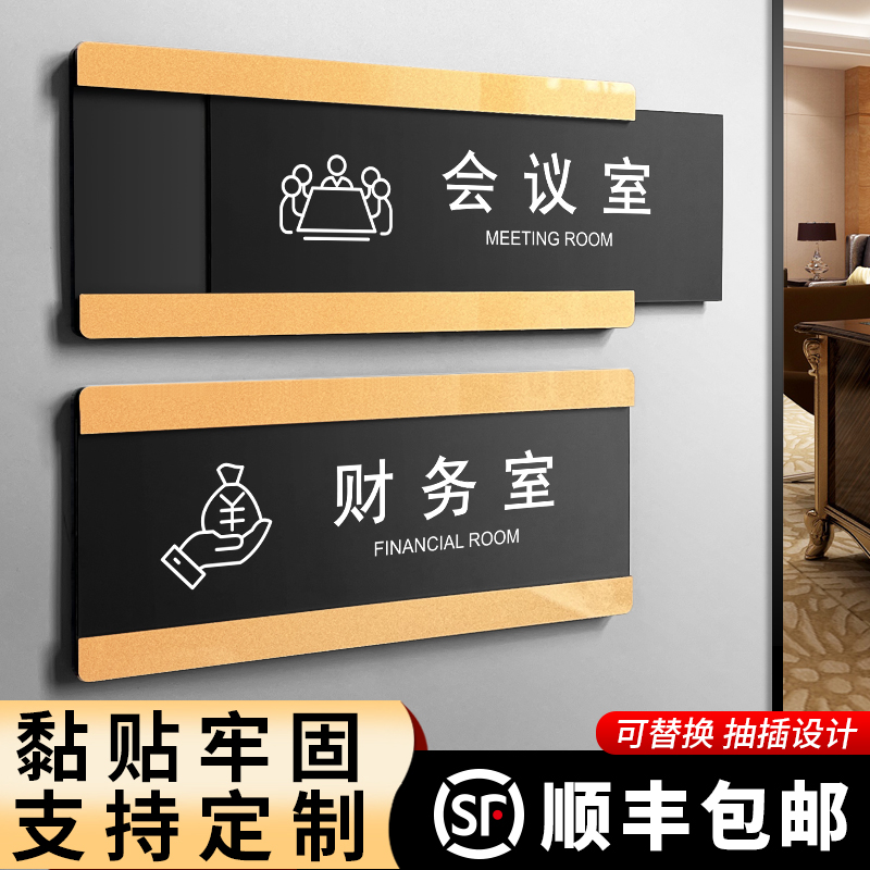 亚克力财务会议室门牌茶水间定制