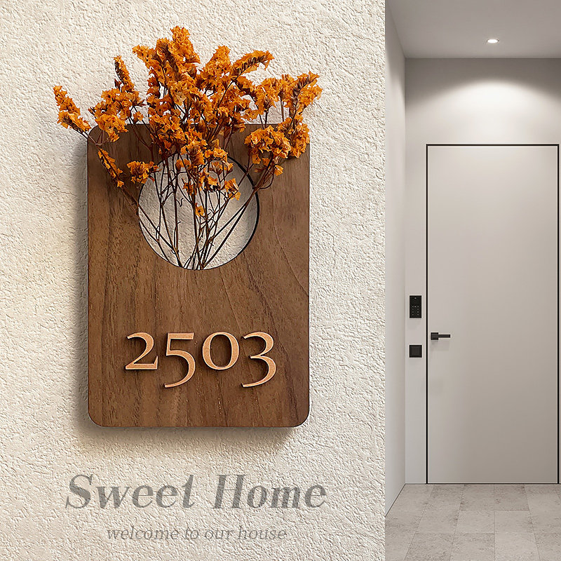 门牌号高档号码牌家用数字高级感定制创意入户门装饰订制户外个性插花