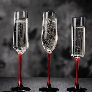 法式轻奢香槟杯高颜值高脚杯小时代起泡酒杯甜酒杯杯子高档玻璃杯