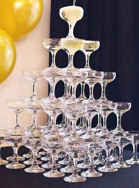 香槟塔玻璃杯婚礼酒杯塔庆功宴酒店酒杯放置庆祝宴香槟杯欧式酒塔