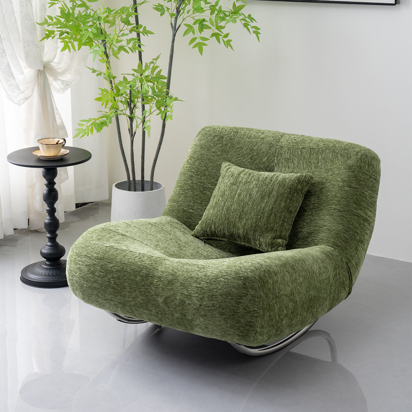 毛毛虫懒人沙发摇摇椅阳台家用单人休闲躺椅客厅可睡觉坐睡两用椅