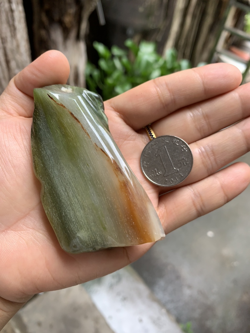 缅甸树化玉手把件