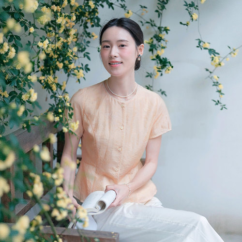 纻衣文艺风花边设计感小众衬衫女