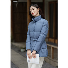 纻衣蓝色复古羽绒棉服女2025冬装新品设计感棉衣小众棉袄温婉外套