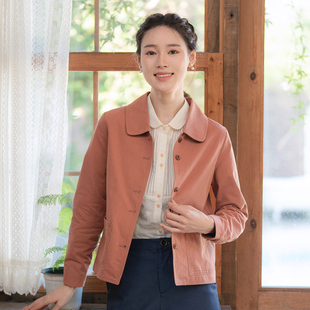 通勤百搭上衣 新款 纻衣橘棕高级文艺风衣外套短款 小个子女2026春装