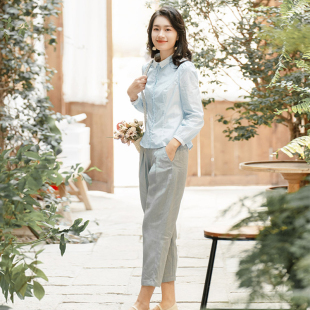 长裤 文艺棉麻小脚百搭显瘦休闲时尚 2026春夏秋新款 纻衣高腰九分裤