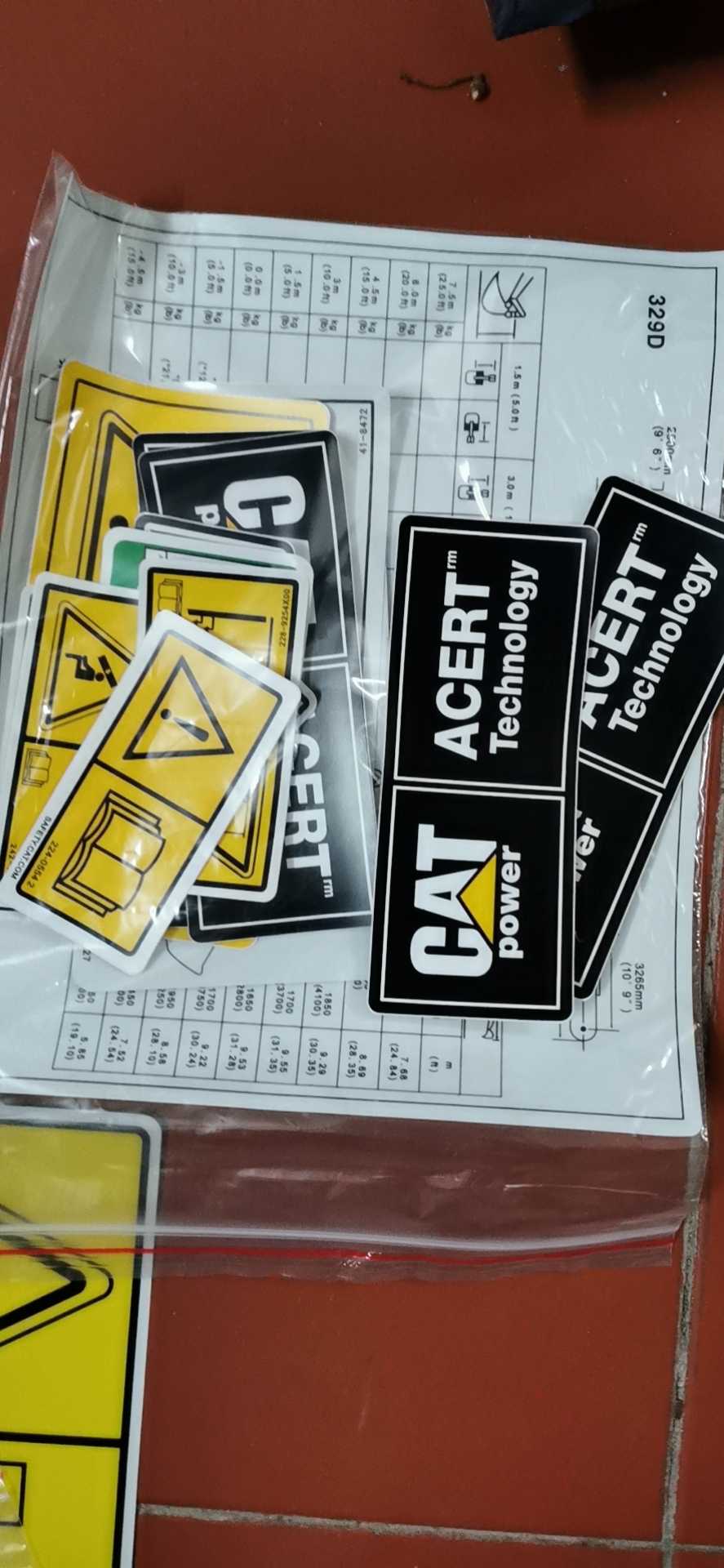 挖掘机配件卡特贴纸320D 330 336  329D C贴纸 发动机标志 下盘贴