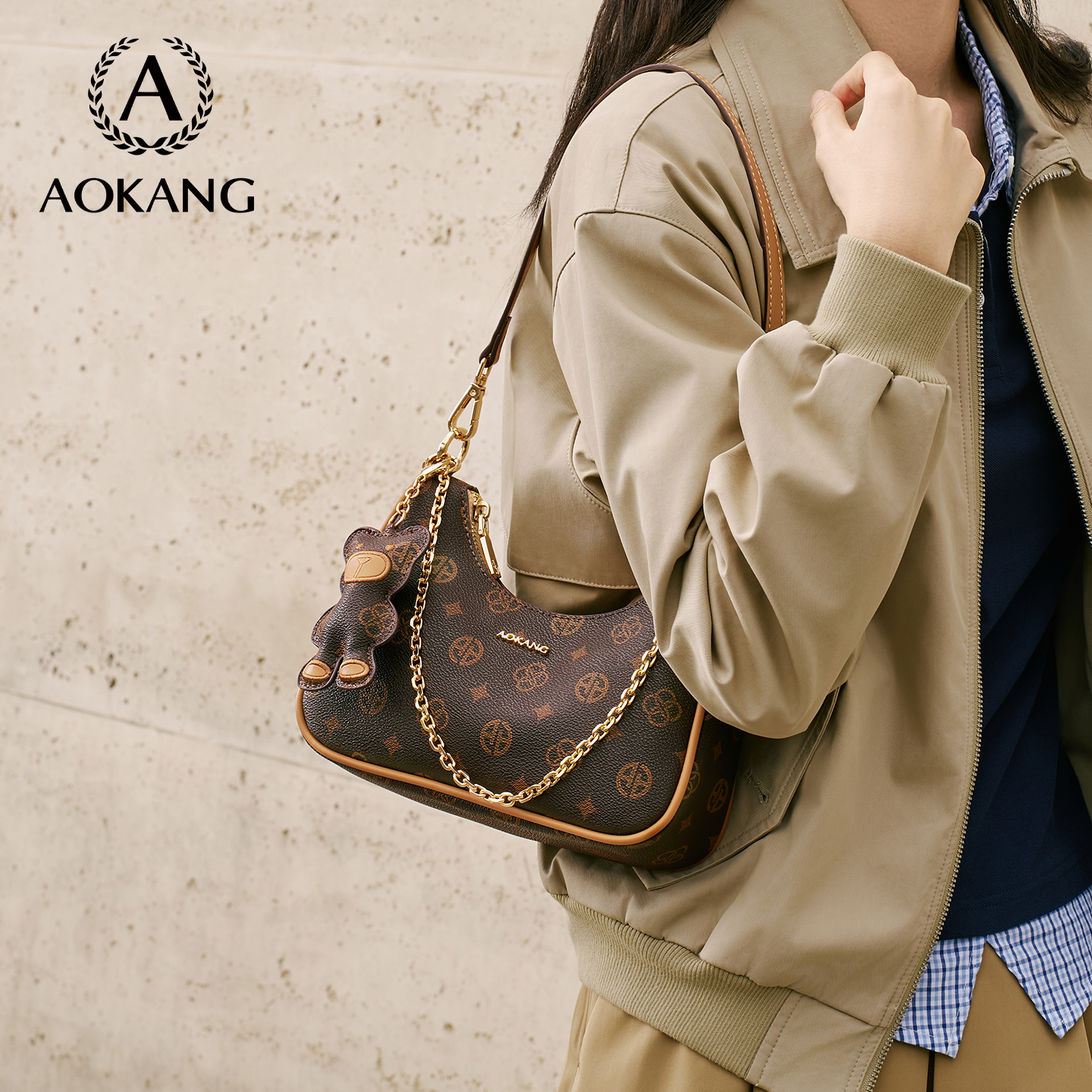 奥康腋下包2025新款包包