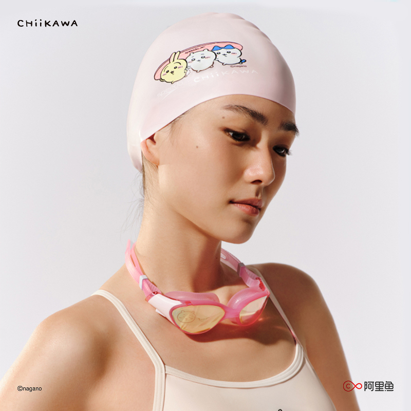 Speedo速比涛泳帽CHIIKAWA系列硅胶新款游泳帽儿童成人男女童俏皮