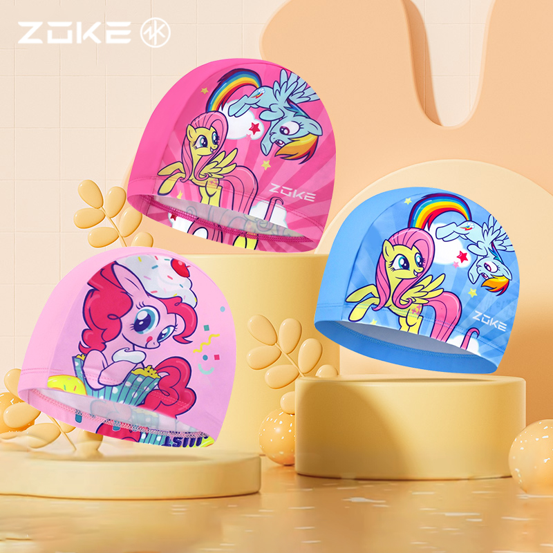 zoke儿童泳帽卡通可爱长发宝宝