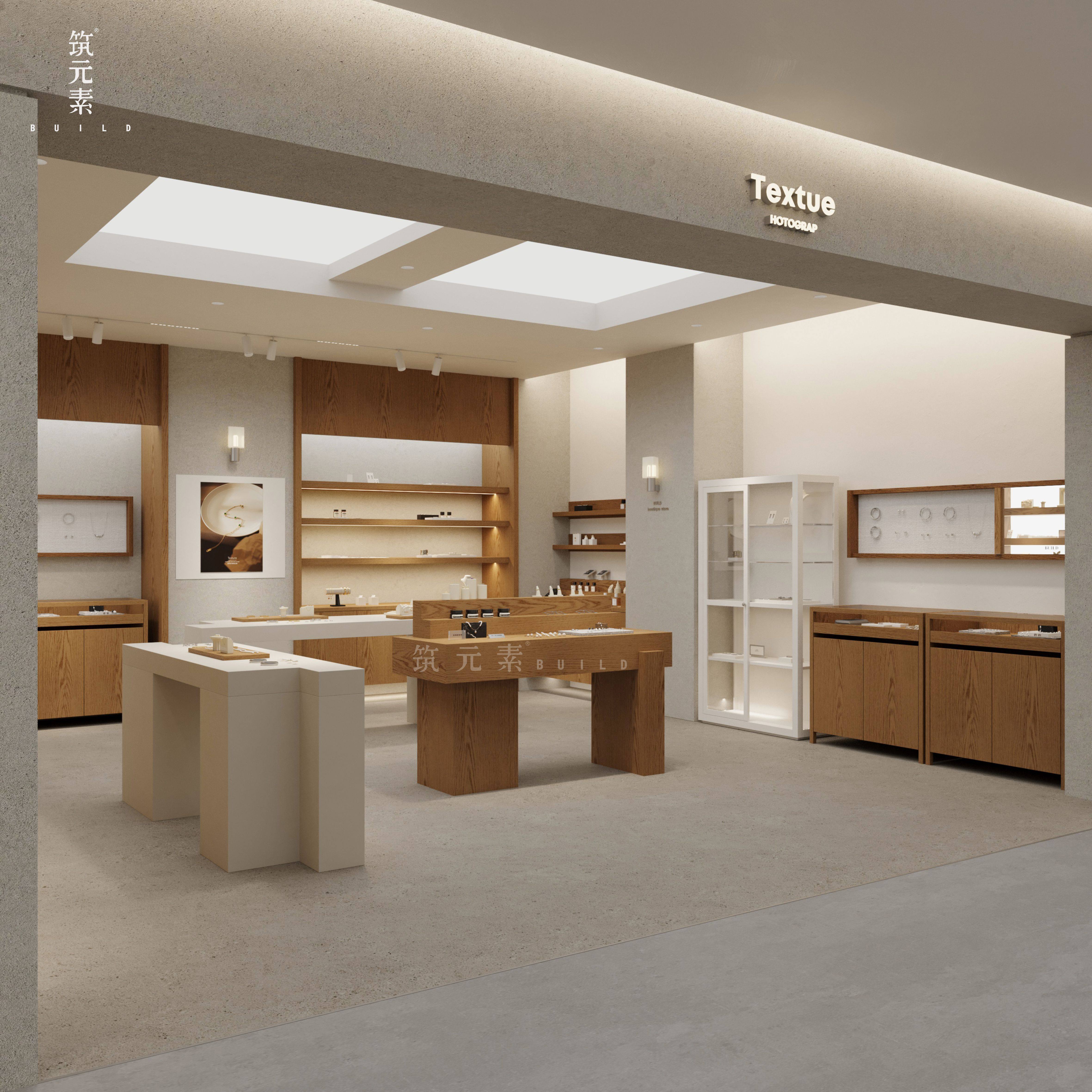 首饰饰品商业空间3D设计 展厅效果图制作 建模平面布局门头立面图