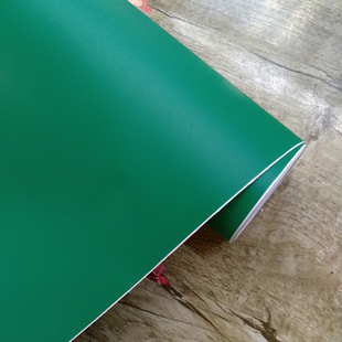 背胶自粘幼儿园防水家具柜子翻新贴纸 深绿色邮政绿PVC即时贴壁纸