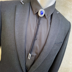 tie新中式 天然青金石波洛领带bolo 项饰 海水江崖