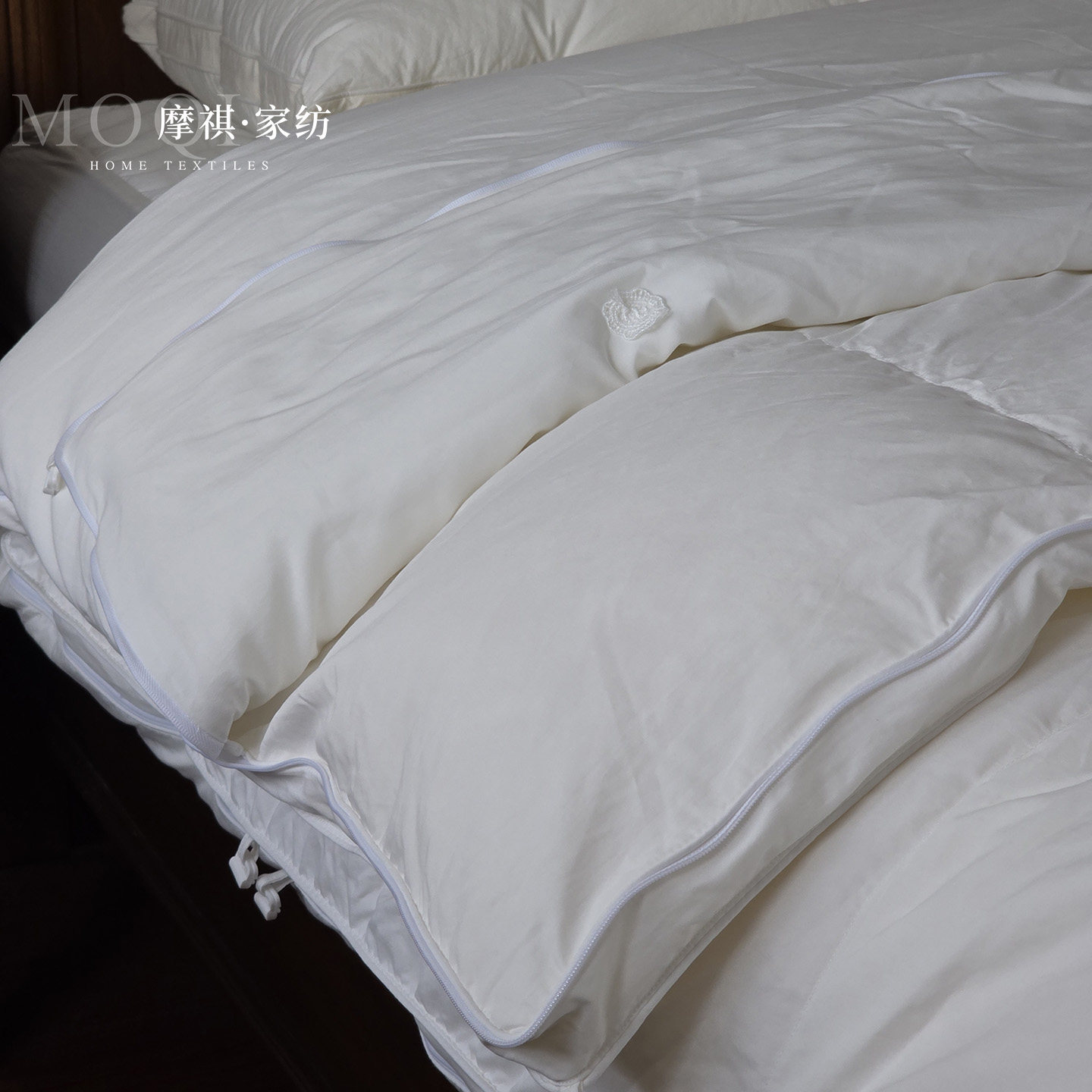 95白鹅绒桑蚕丝二合一子母冬被