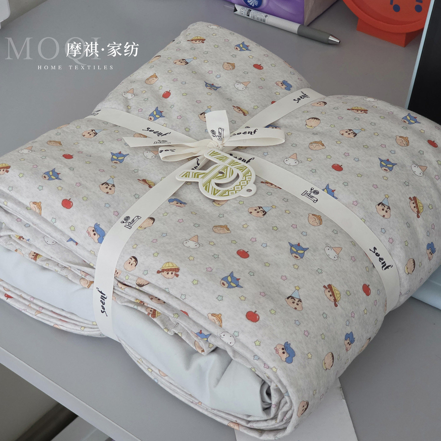 卡通印花针织棉儿童床笠四件套