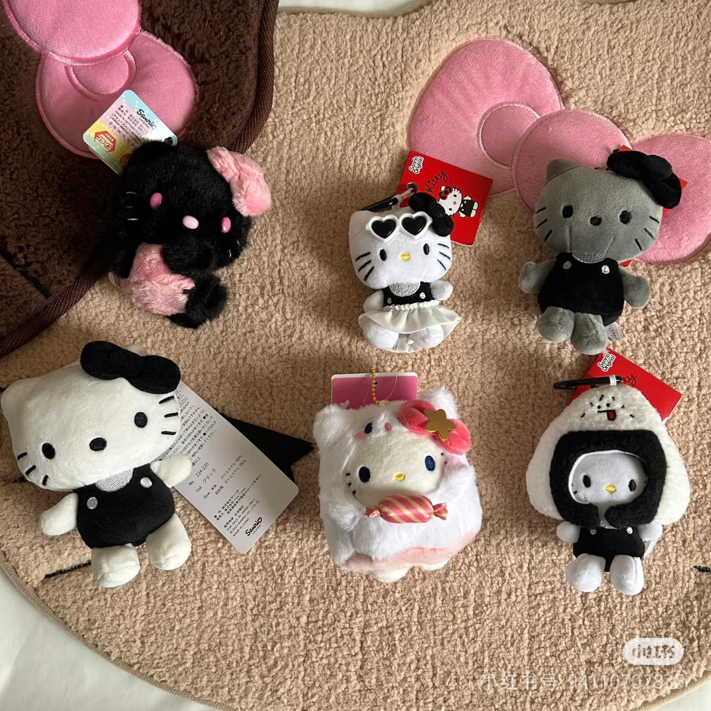 kt猫可爱包包挂件书包挂饰哈喽kitty小公仔女生毛绒玩偶背包饰品