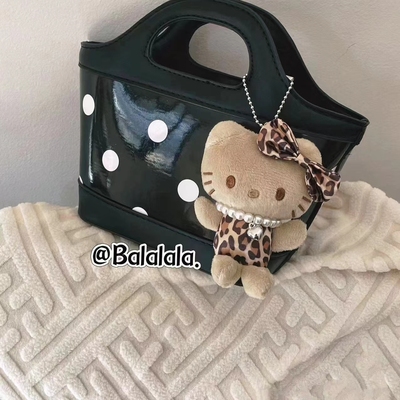 珍珠豹纹哈喽kitty挂件包