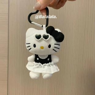 哈喽kitty黑色包包挂件高级感公仔节日送女友书包钥匙扣可爱kt猫