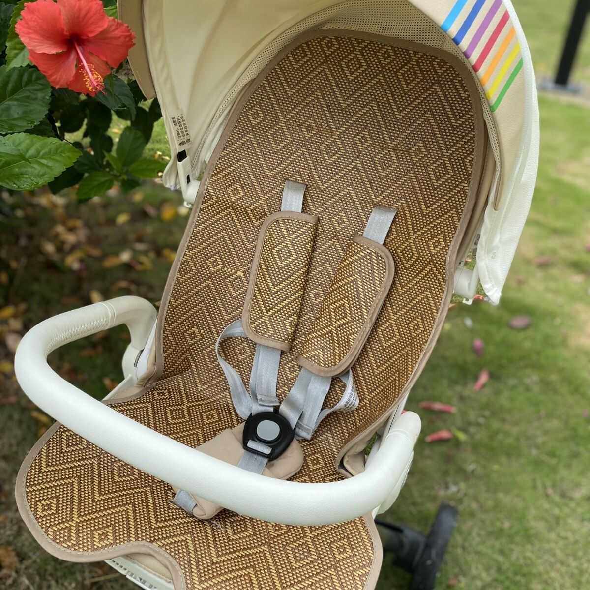 夏季通用婴儿车凉席推车凉垫配件遛娃神器透气儿童藤席童车席